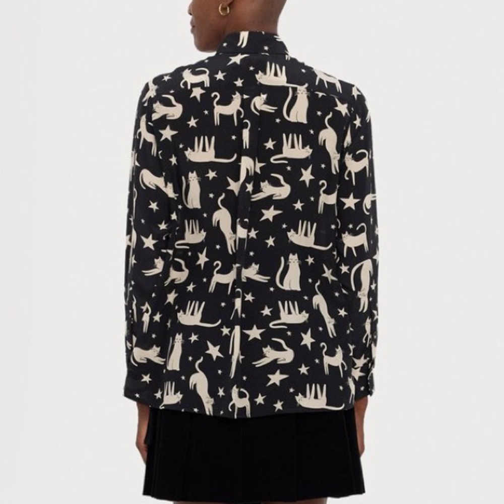 😻😻😻 WEEKEND MAX MARA TABELLA - BUTTON-DOWN SILK BLOUSE size 6 US/ 40 European - Picture 4 of 12